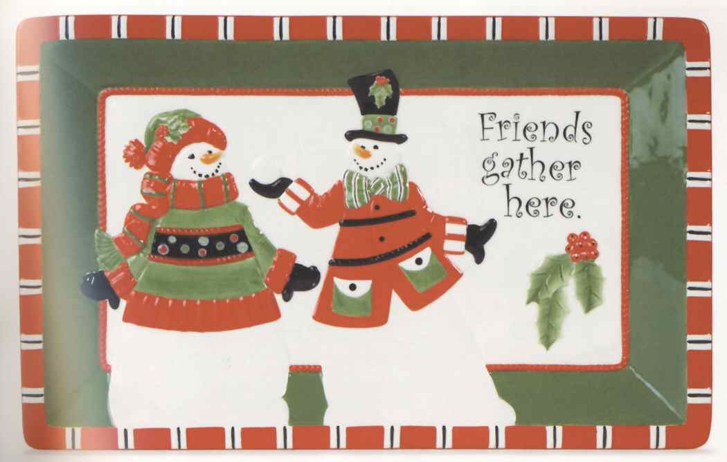 Friends Gather Here 15" Rectangular Tray by Fitz & Floyd-1