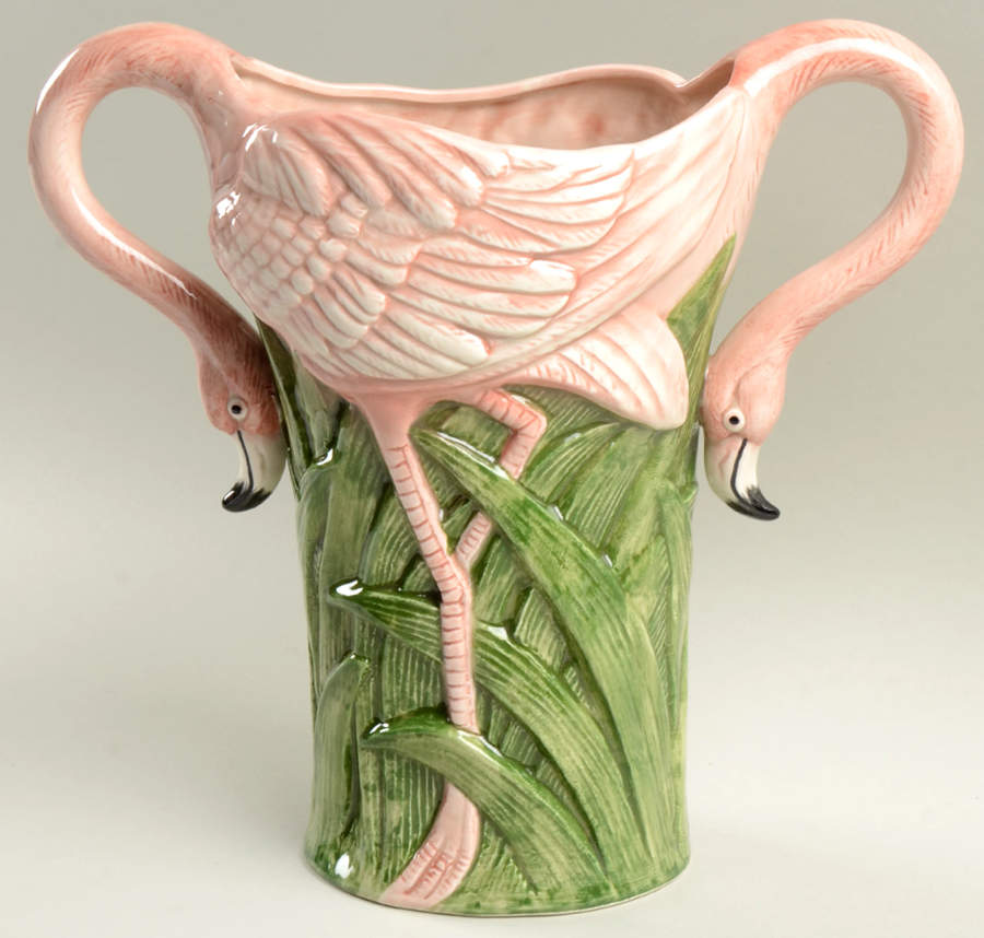 Flamingoes 10" Vase by Fitz & Floyd-1