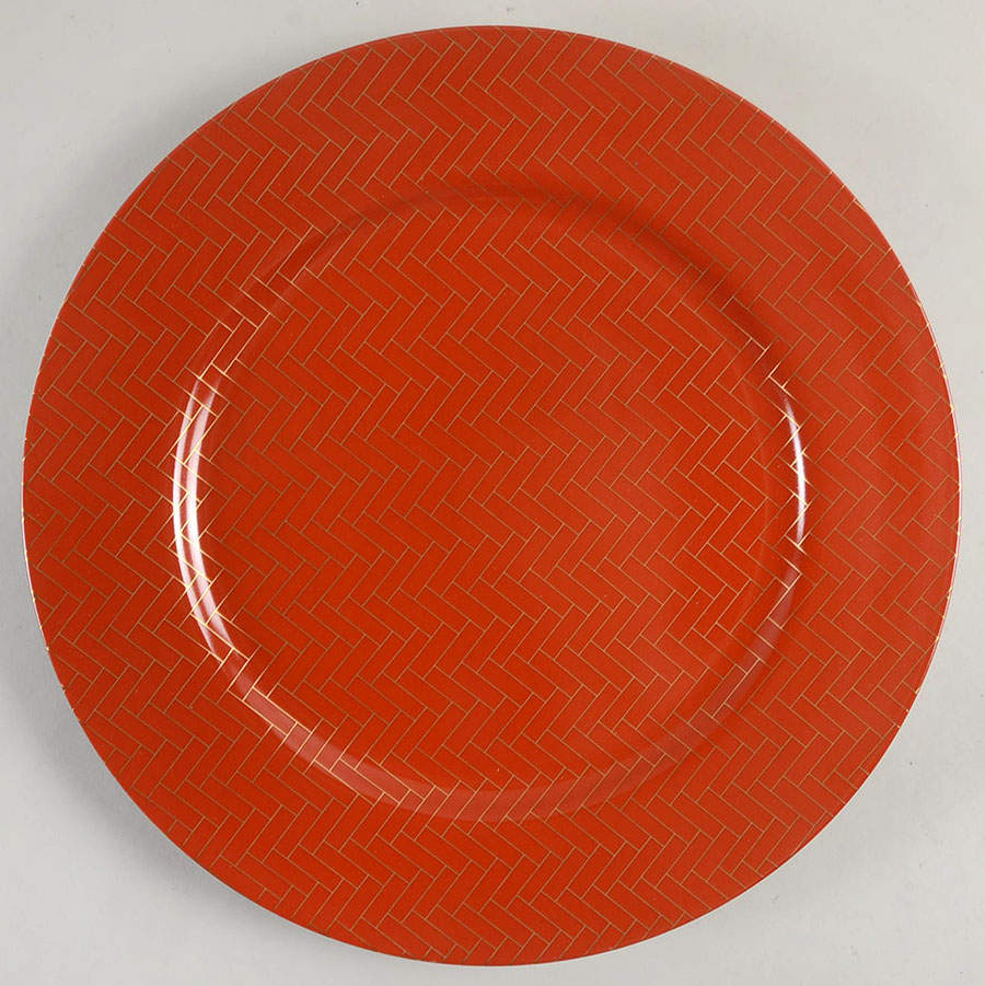 Carreaux Red Service Plate (Charger) by Fitz & Floyd-1