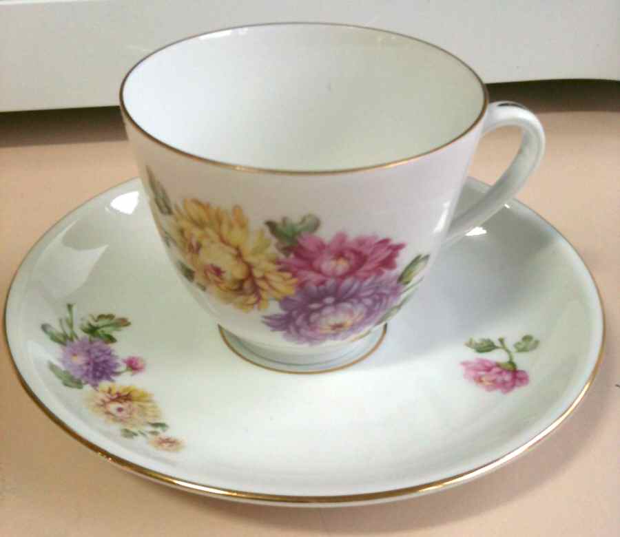 01966 Footed Cup & Saucer Set by Furstenberg-1
