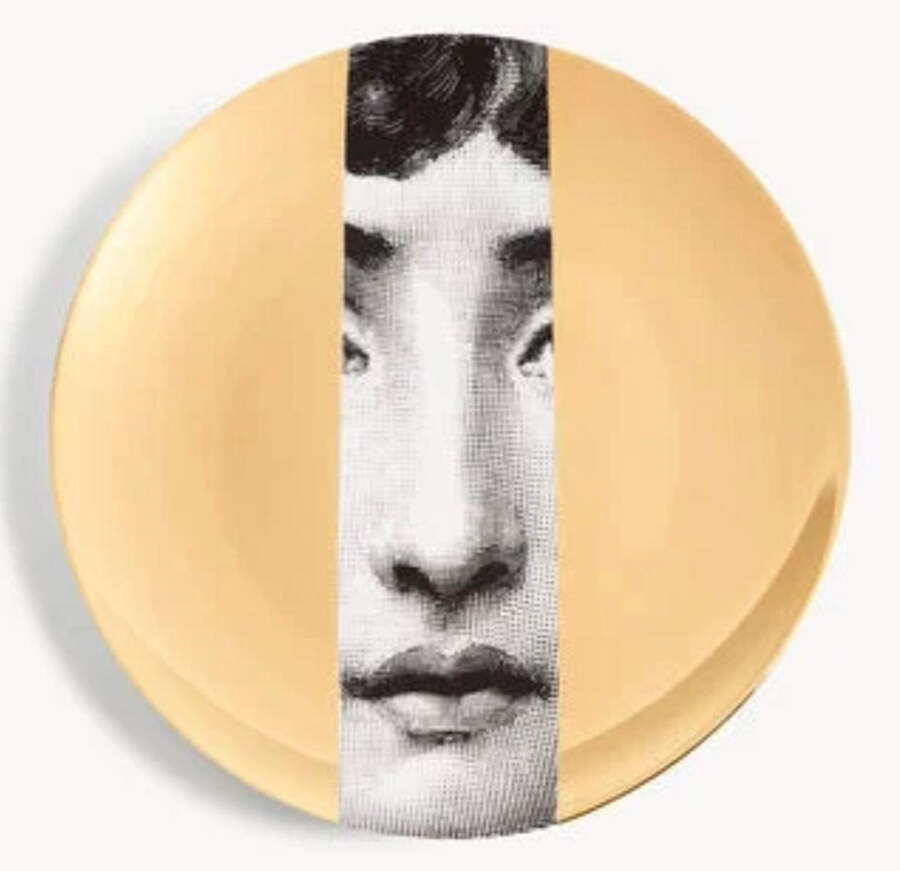 Theme and Variation Gold Collector Plate by Piero Fornasetti-1