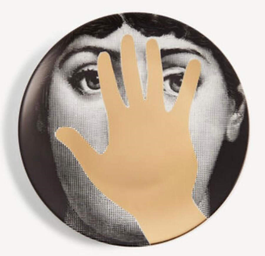 Theme and Variation Gold Collector Plate by Piero Fornasetti-1
