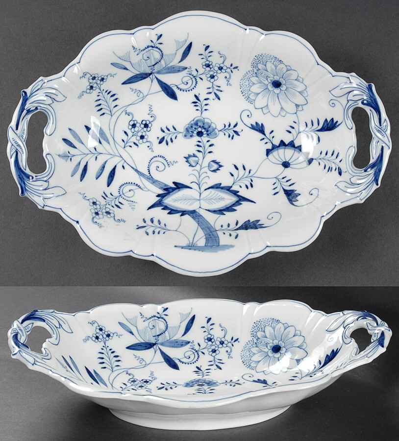 Blue Onion 12" Oval Vegetable Bowl by Schoenau-1