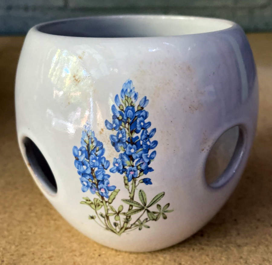 Blue Bonnet Round Warmer, No Lid by Frankoma-1