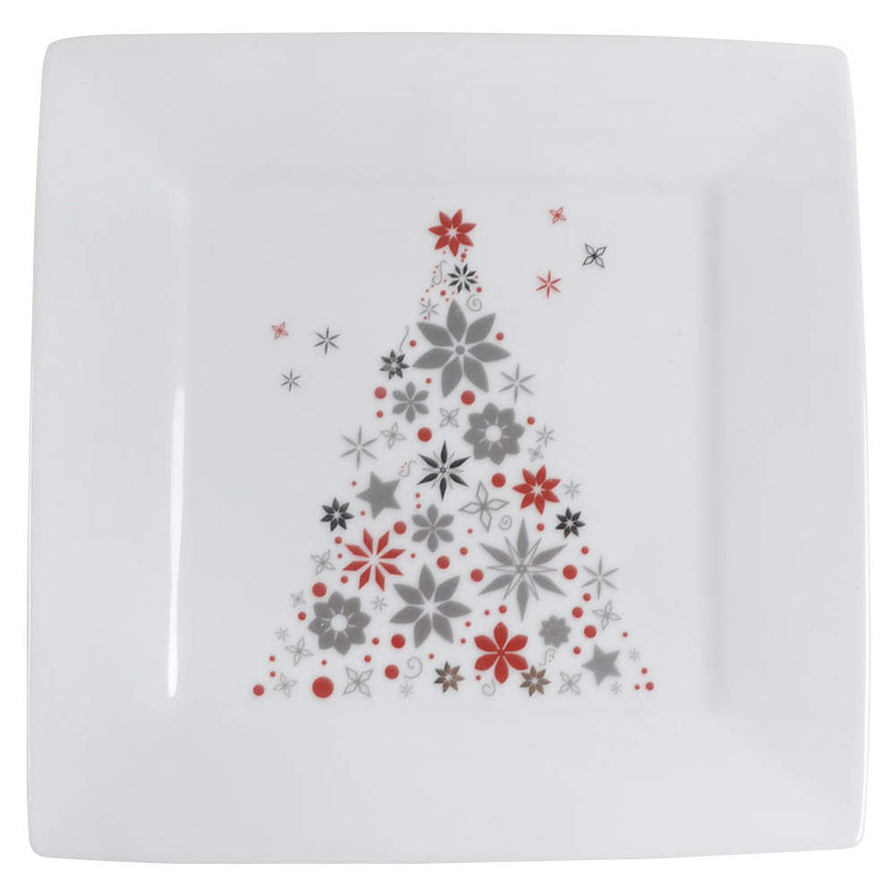 Holiday Tree Square Salad Plate by Food Network-1