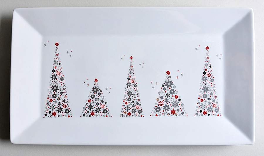 Holiday Tree 16" Rectangular Serving Platter by Food Network-1