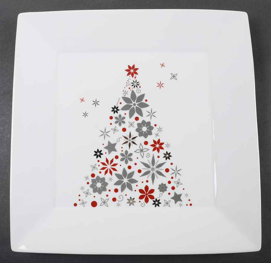 Holiday Tree 14" Square Platter by Food Network-1