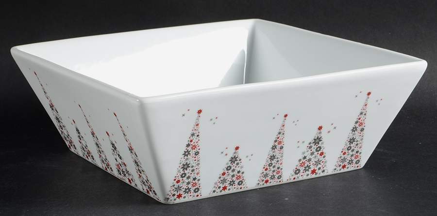 Holiday Tree 9" Square Serving Bowl by Food Network-1