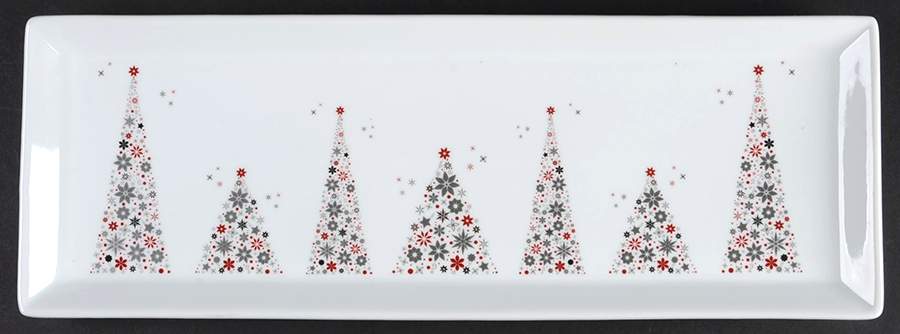 Holiday Tree 15" Rectangular Serving Platter by Food Network-1