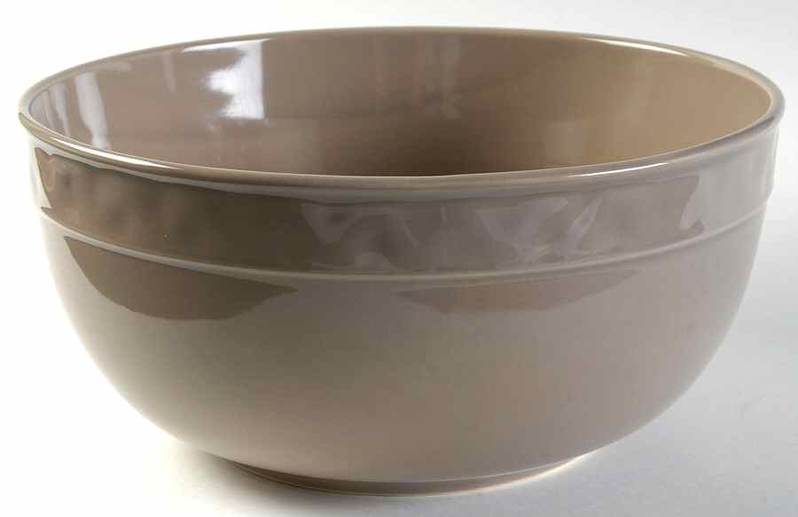 Fontina Taupe 10" Round Serving Bowl by Food Network-1