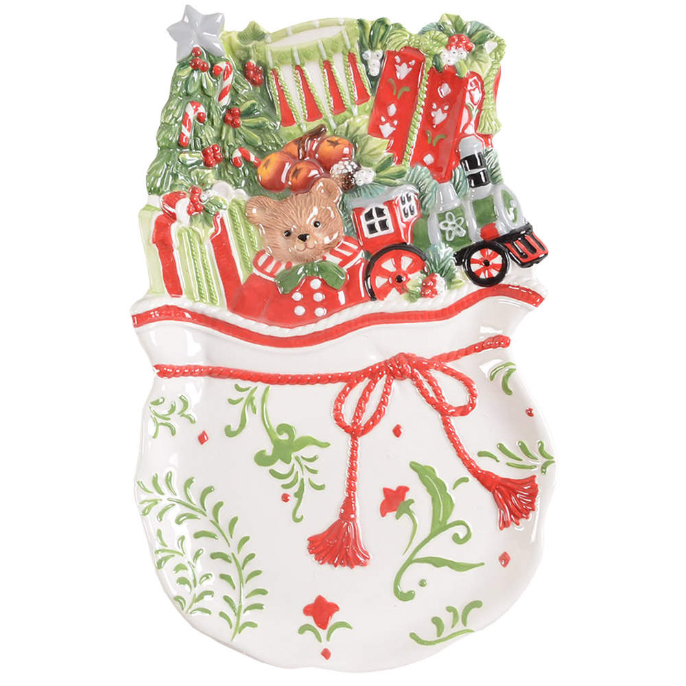 Winter White Holiday Figural Serving Tray by Fitz & Floyd-1