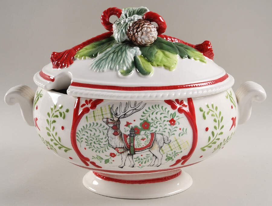 Winter White Holiday Tureen &  Lid by Fitz & Floyd-1