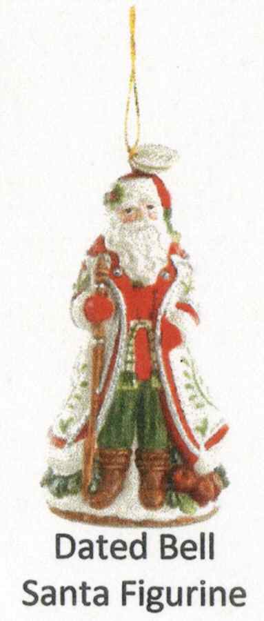 Winter White Holiday Bell Ornament by Fitz & Floyd-1