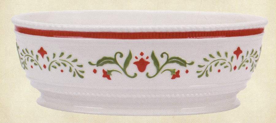 Winter White Holiday 11" Oval Vegetable Bowl by Fitz & Floyd-1