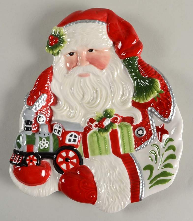 Winter White Holiday Figural Canape Plate by Fitz & Floyd-1