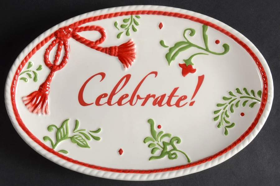 Winter White Holiday Sentiment Tray by Fitz & Floyd-1