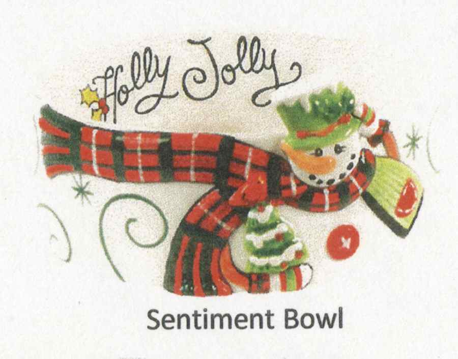 Holly Hat Snowman Sentiment Bowl by Fitz & Floyd-1
