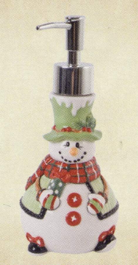 Holly Hat Snowman Lotion Dispenser by Fitz & Floyd-1
