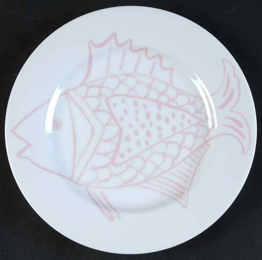Les Fish Pink Salad Plate by Fitz & Floyd-1