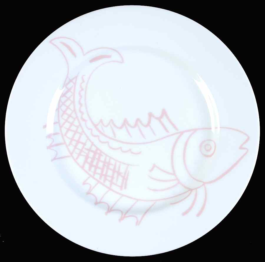 Les Fish Pink Salad Plate by Fitz & Floyd-1