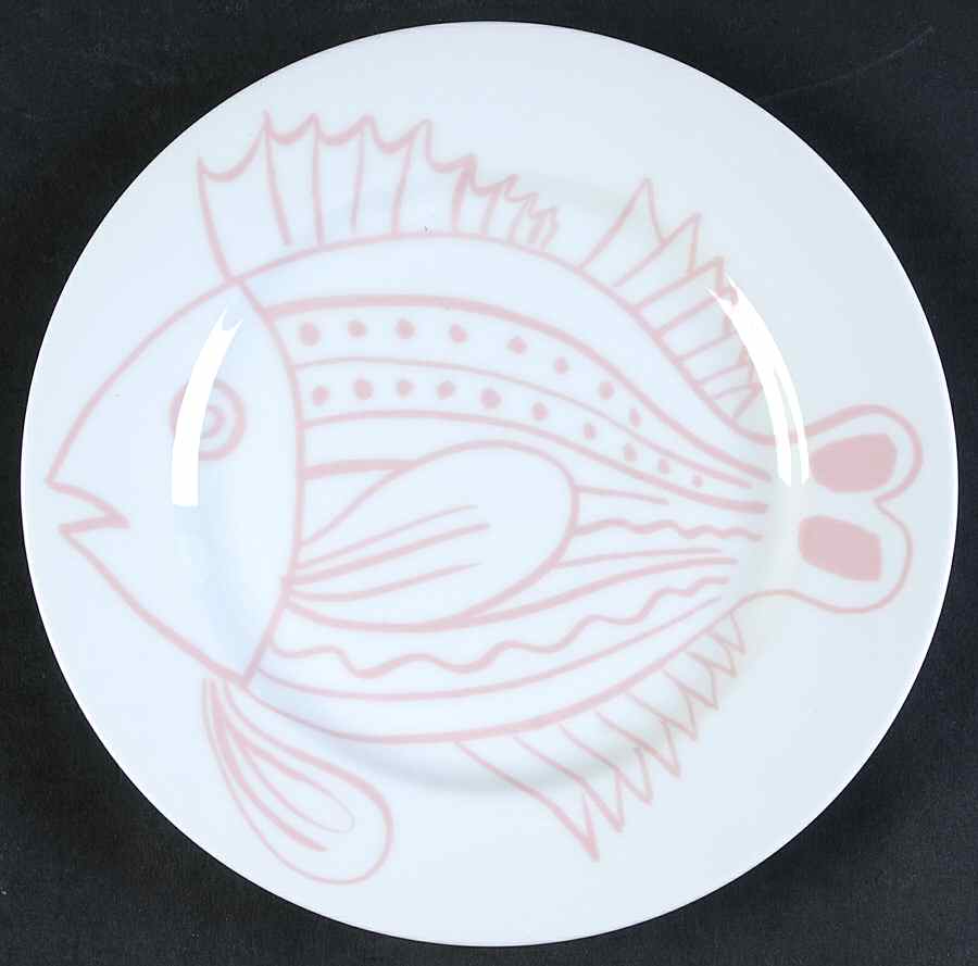 Les Fish Pink Salad Plate by Fitz & Floyd-1
