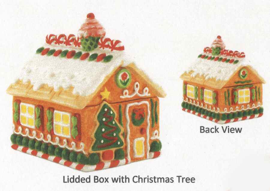 Gingerbread Village Figural Covered Box by Fitz & Floyd-1