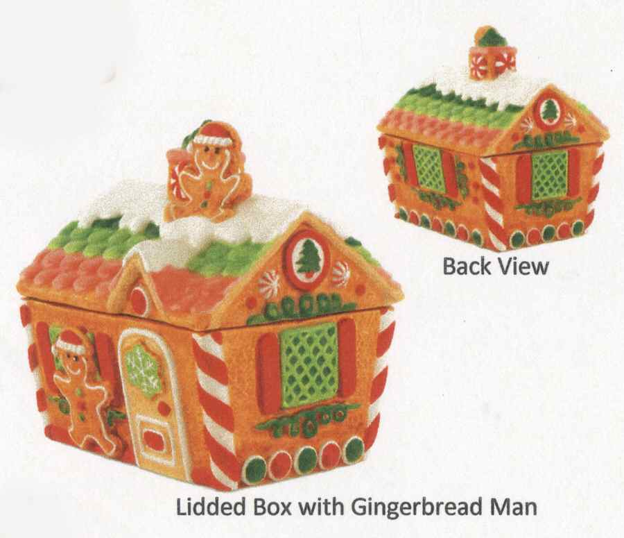 Gingerbread Village Figural Covered Box by Fitz & Floyd-1