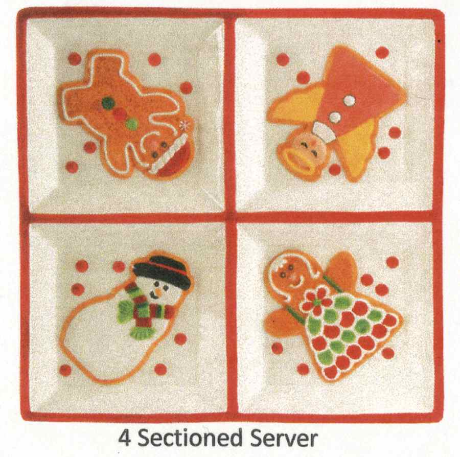 Gingerbread Village 1 Piece 4 Part Square Server by Fitz & Floyd-1