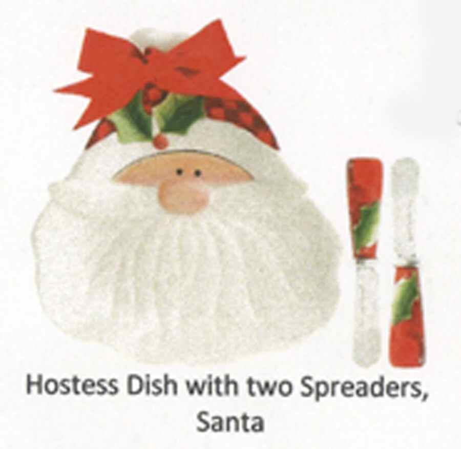 Santa's Big Day Snack/Canape Plate & Spreader by Fitz & Floyd-1