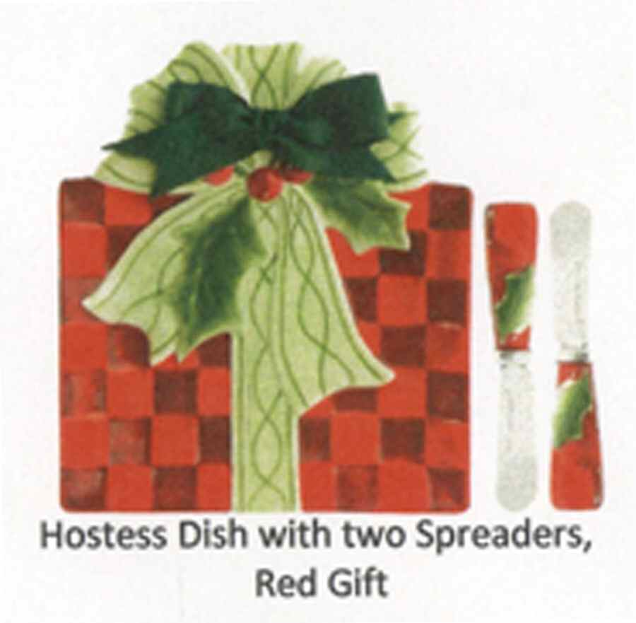 Santa's Big Day Snack/Canape Plate & Spreader by Fitz & Floyd-1