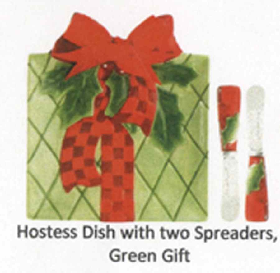 Santa's Big Day Snack/Canape Plate & Spreader by Fitz & Floyd-1