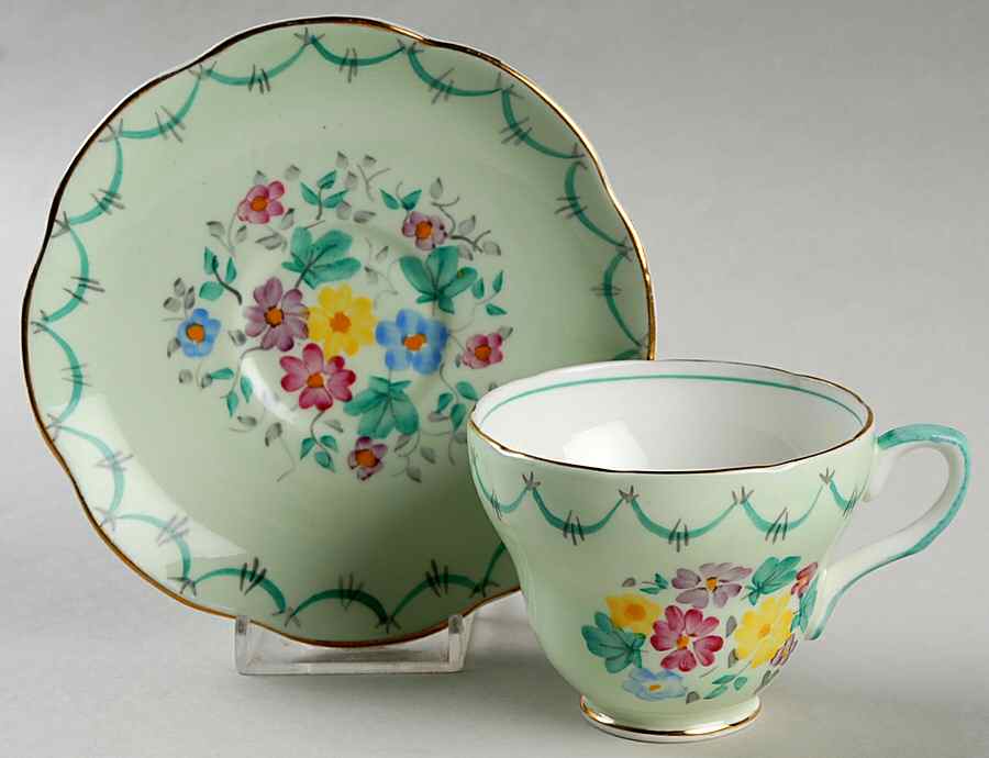 V2855 Footed Cup & Saucer Set by Foley-1