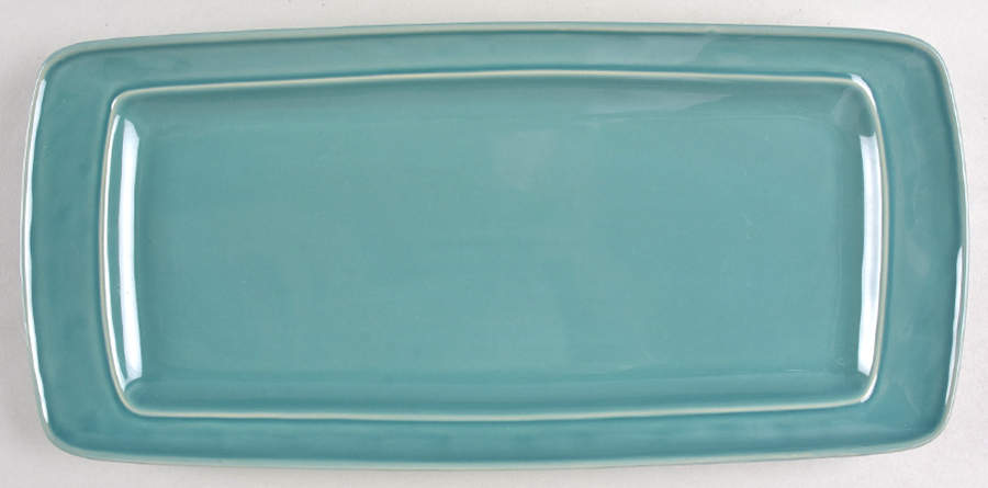 Fontina Seafoam Blue (Teal) 13" Rectangular Serving Platter by Food Network-1