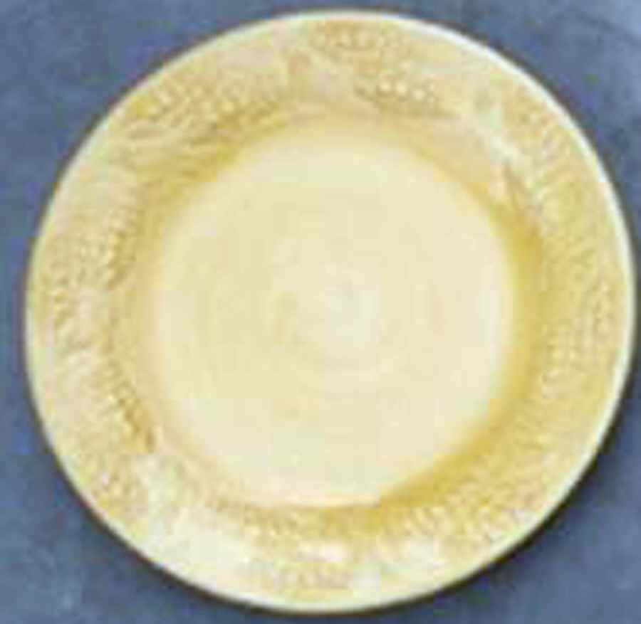 Pinecone Yellow Dinner Plate by Fioriware-1