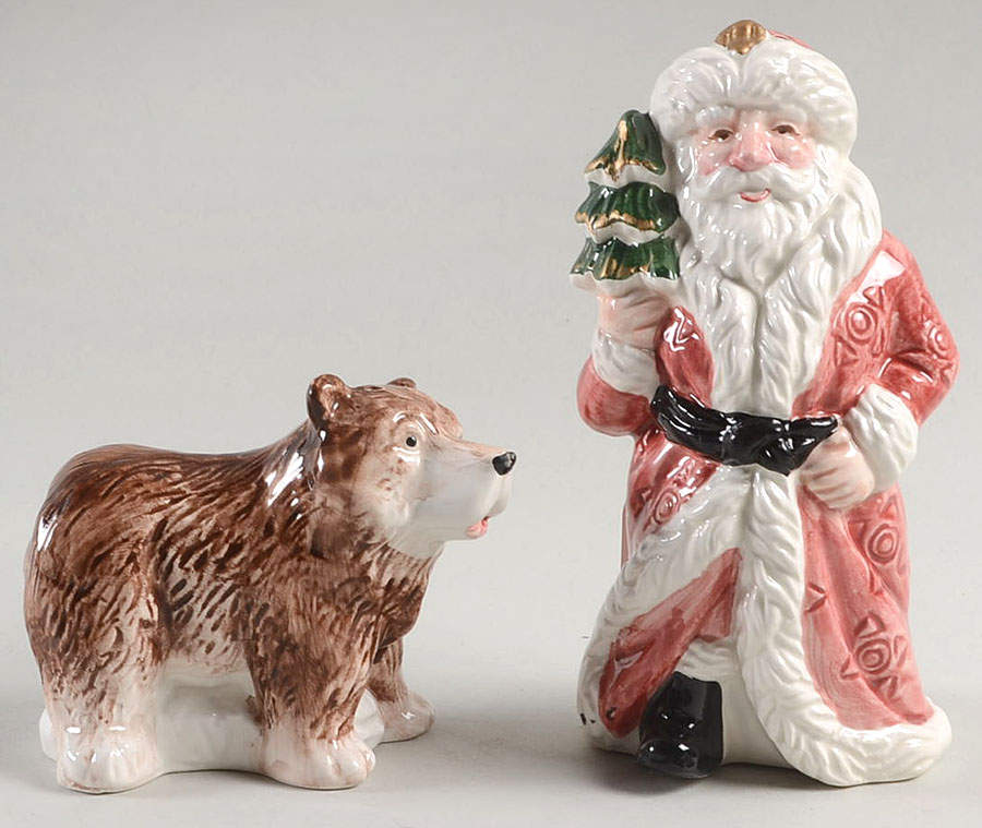 Russian Santa Figural Salt & Pepper Set by Fitz & Floyd-1