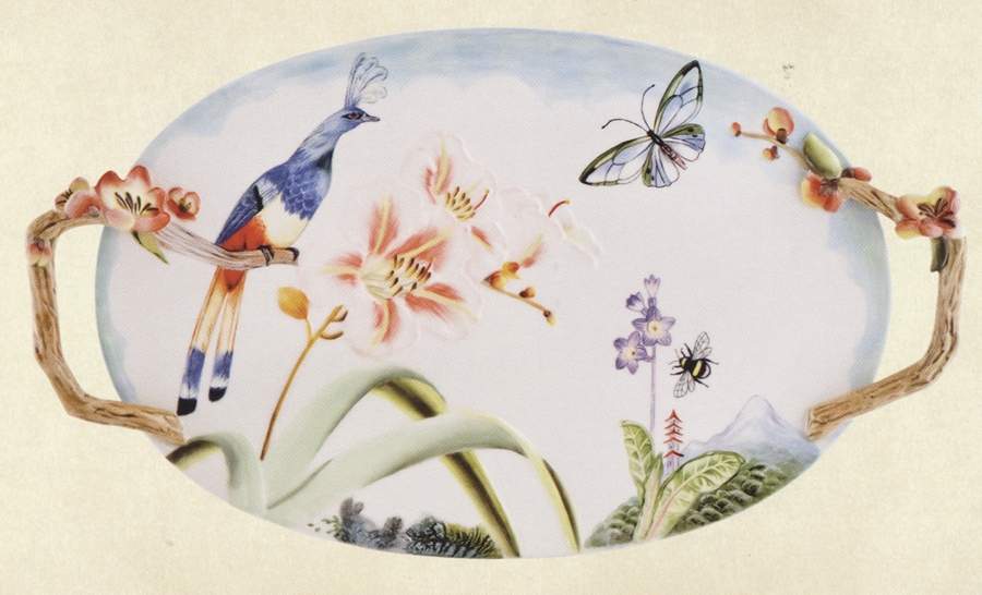 Flourish 17" Oval Handled Platter by Fitz & Floyd-1