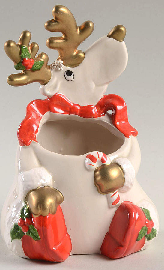 Christmas Reindeer Open Candy Dish by Fitz & Floyd-1