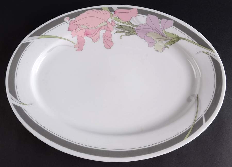 Sweet Iris 13" Oval Serving Platter by Silverie-1