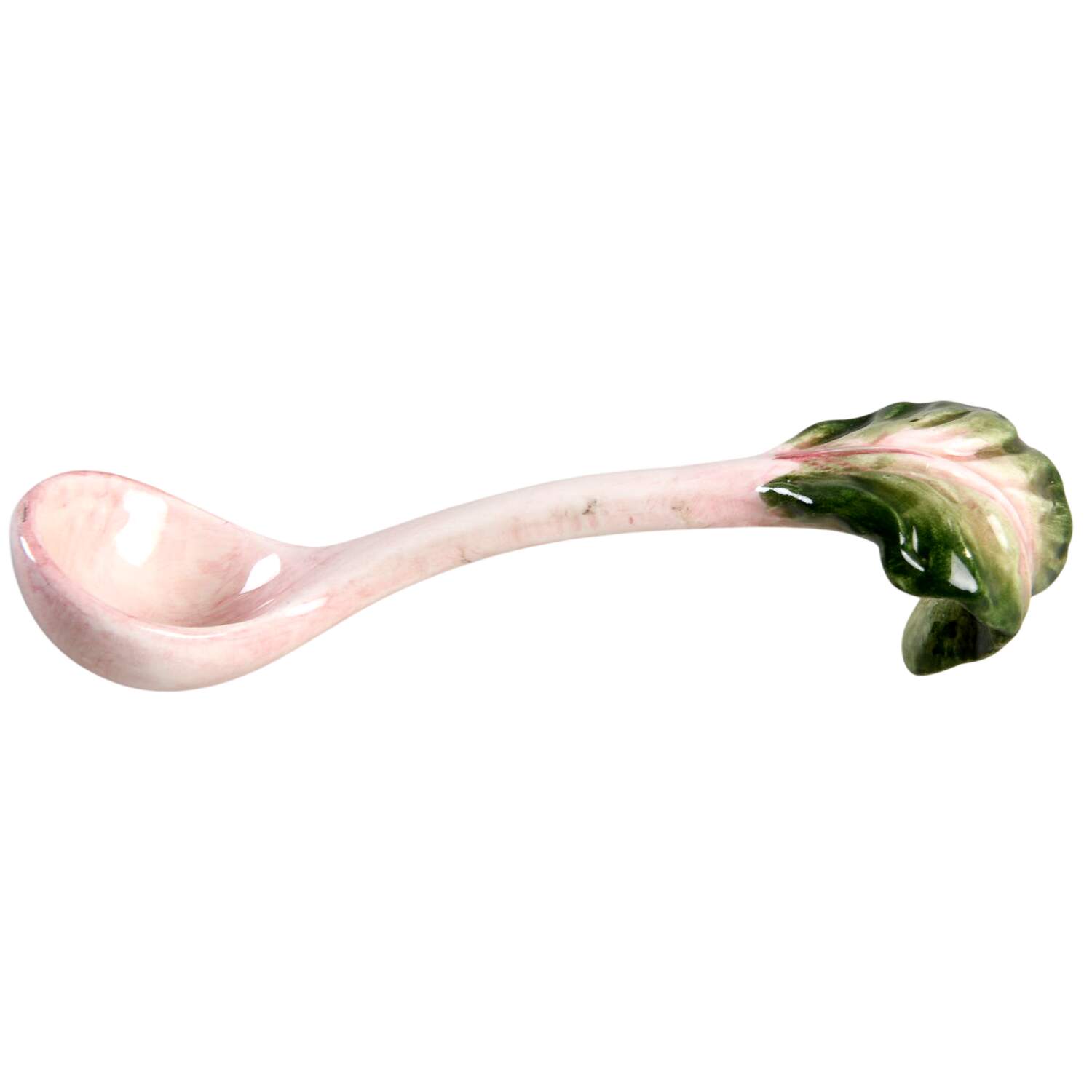 Cabbage Leaf Green All Ceramic Sugar Spoon by Fitz & Floyd-1