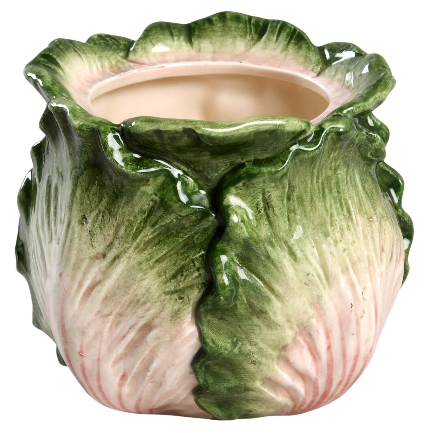 Cabbage Leaf Green Sugar Bowl No Lid by Fitz & Floyd-1