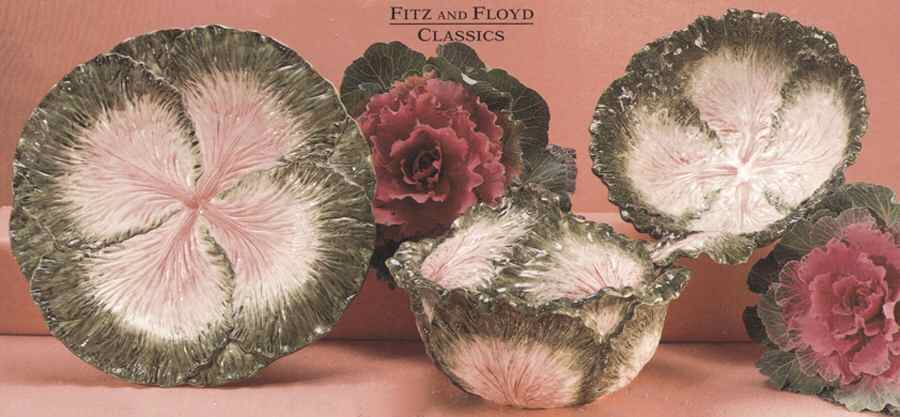 Cabbage Leaf Green 14" Round Platter by Fitz & Floyd-1