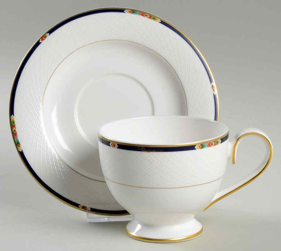 Navajo Footed Cup & Saucer Set by Fitz & Floyd-1