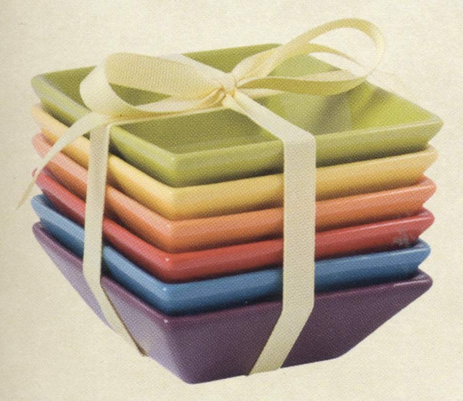 Color Accent Individual Square Appetizer Bowl by Fitz & Floyd-1