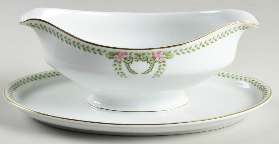 FR307 Gravy Boat with Attached Underplate by Franconia-Krautheim & Adelburg-1