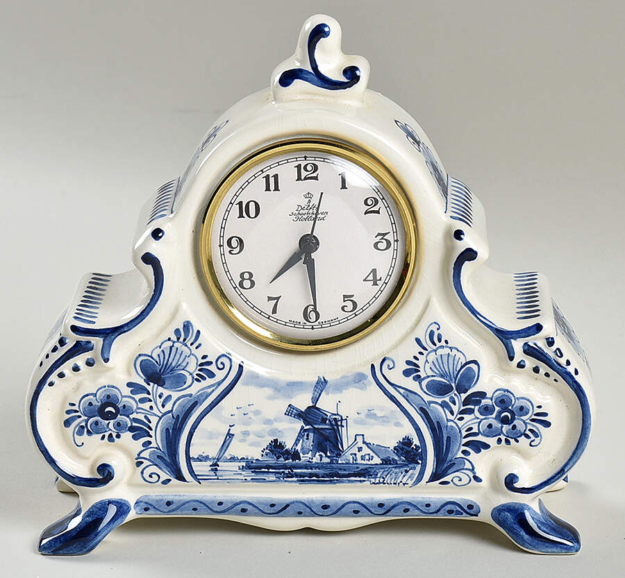 Delfts Mantel Clock by Flora (Delftware)-1