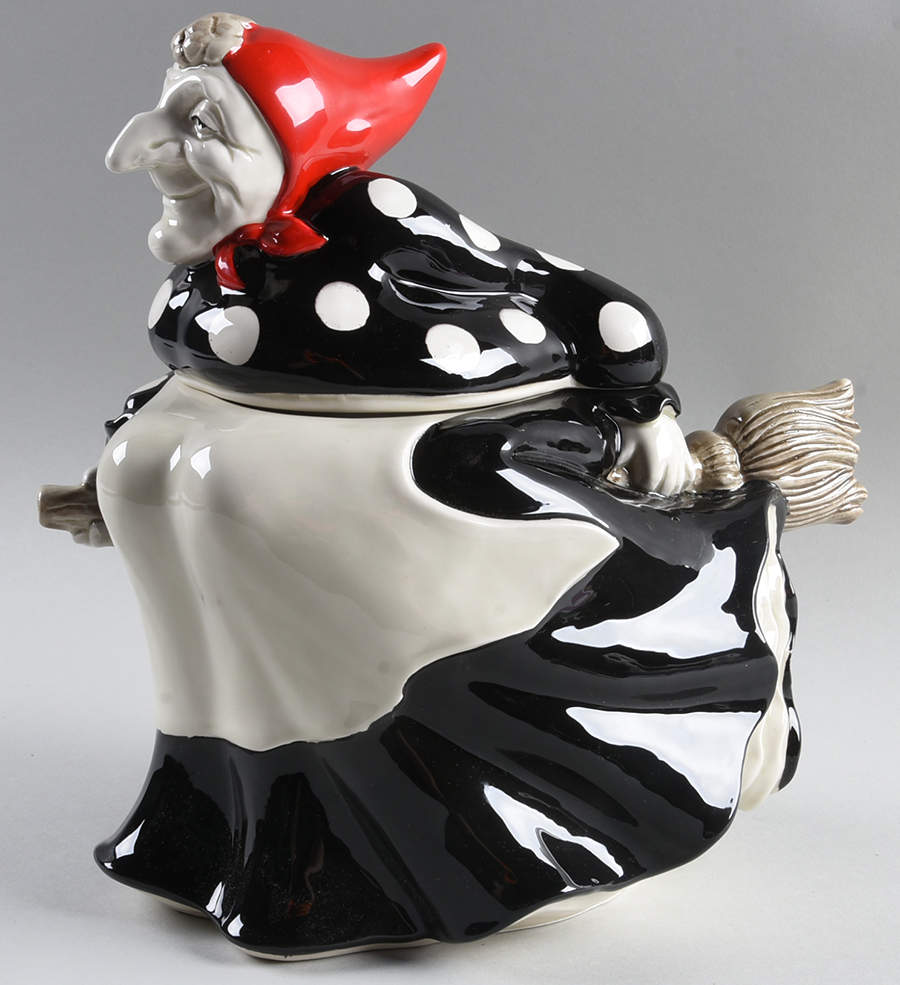 Kitchen Witch Figural Cookie Jar & Lid by Fitz & Floyd-1