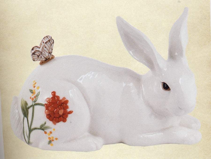 Flower Market Large Rabbit Figurine by Fitz & Floyd-1