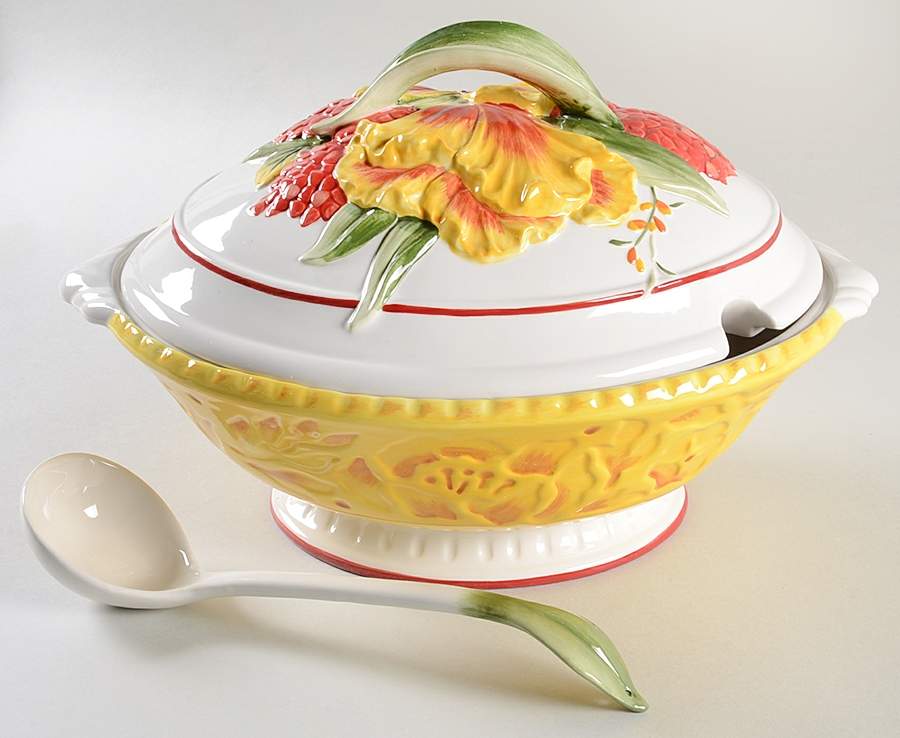 Flower Market Tureen & Lid w/Ladle by Fitz & Floyd-1