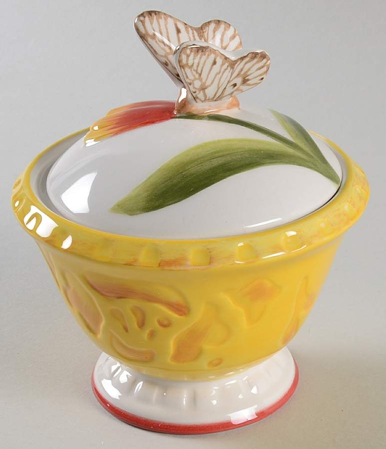 Flower Market Sugar Bowl & Lid by Fitz & Floyd-1