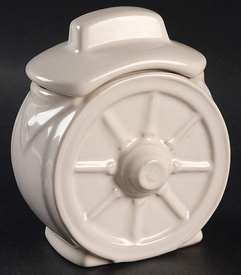 Wagon Wheel Cream Sugar Bowl & Lid by Frankoma-1